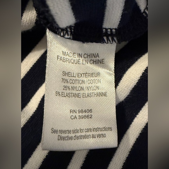 THEORY Bimini Zamion Dress Striped 3/4 Sleeve Mini Navy Blue/ White SIZE:6 - Picture 11 of 12